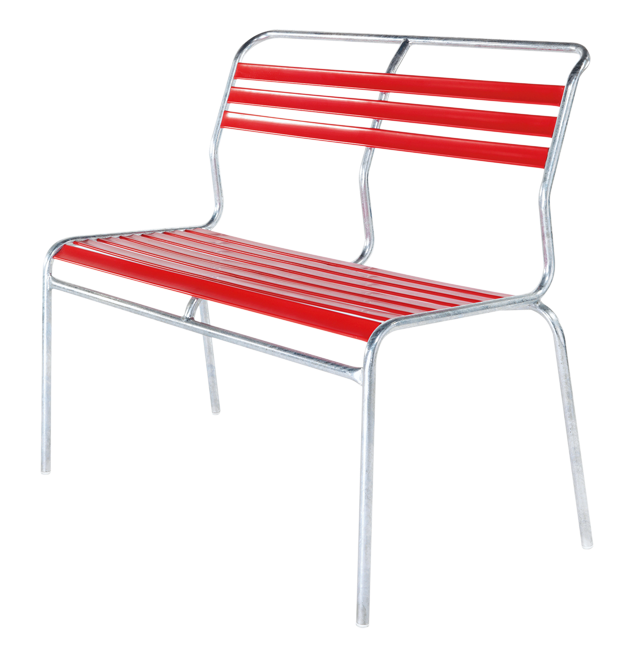 Bank Lätli o.Arml. 2er rot