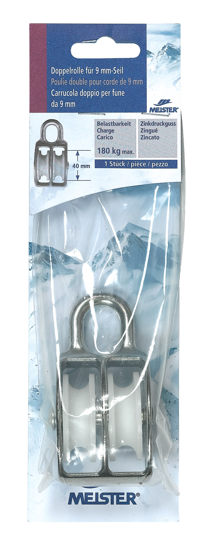 Doppelrolle ø40mm für 9mm