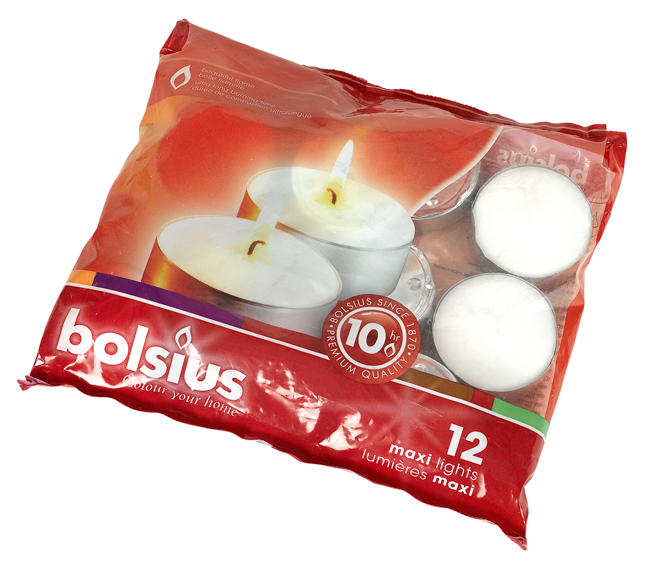 Teelicht Maxi weiss 12 Stück