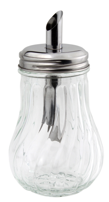 Zuckerstreuer Glas Inox 14cm