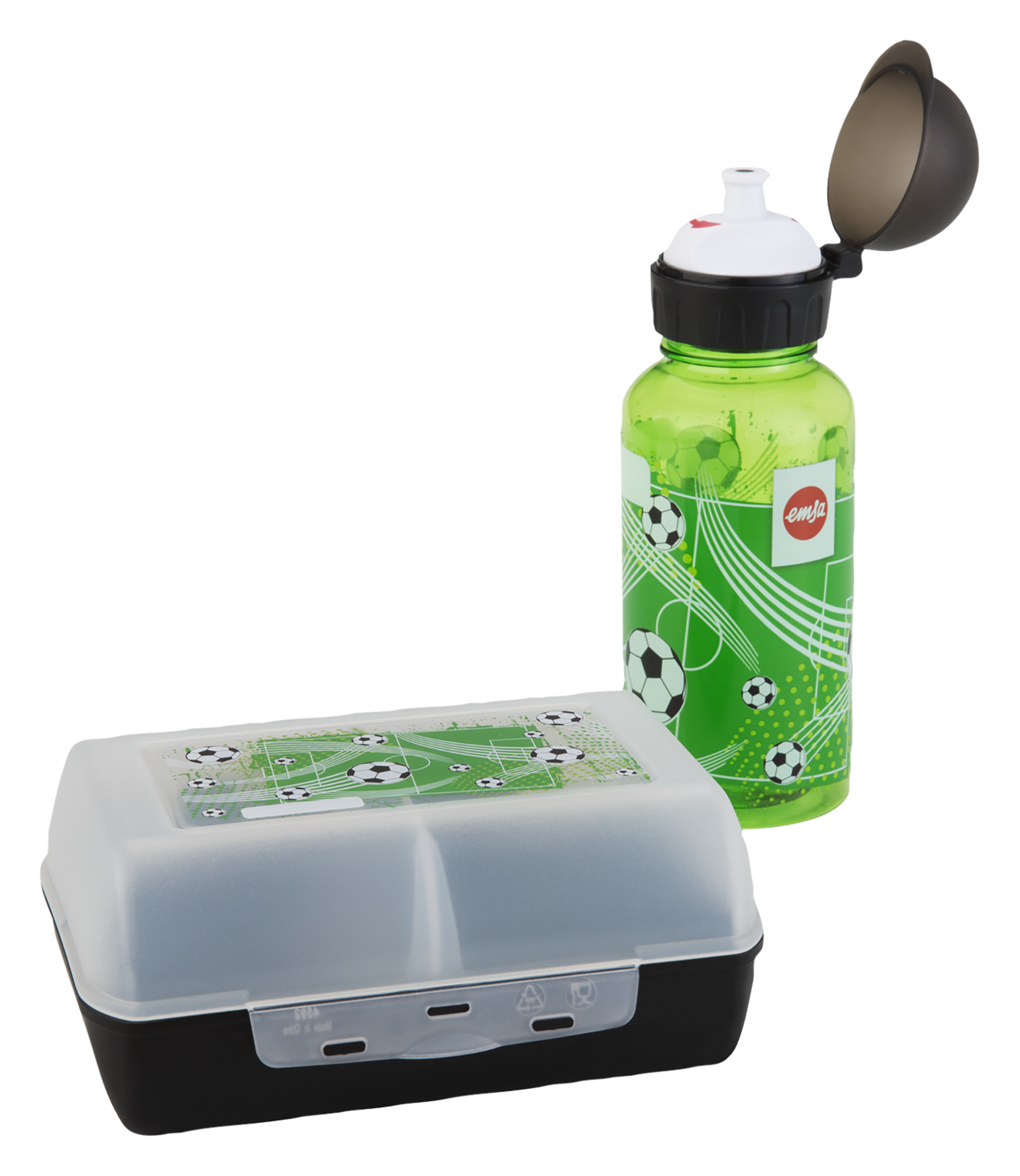 Trinkflasche u.DoseSetFussball