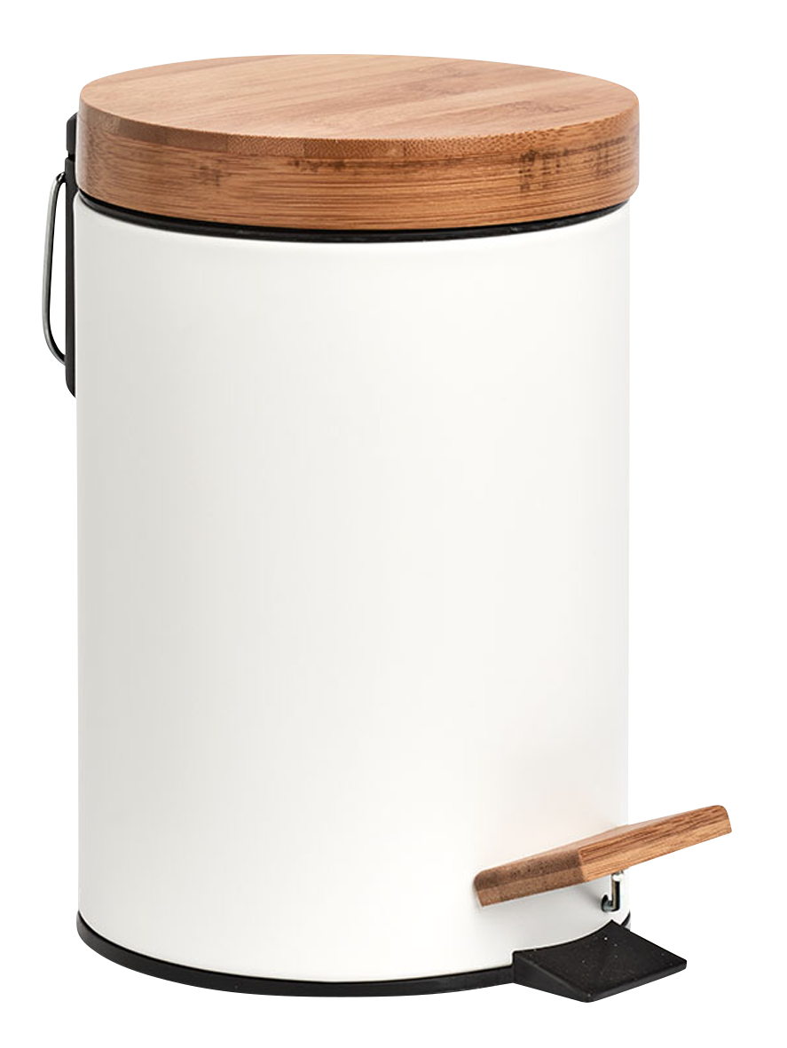 Treteimer Bamboo weiss 3l