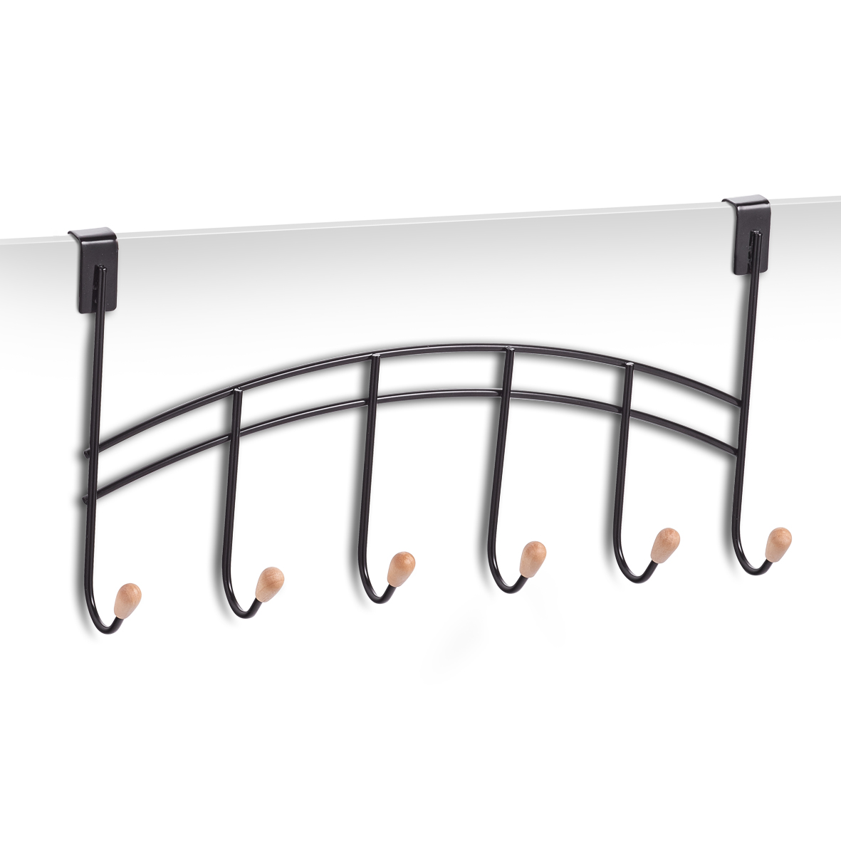 Türhakenleiste 6er schwarz41cm