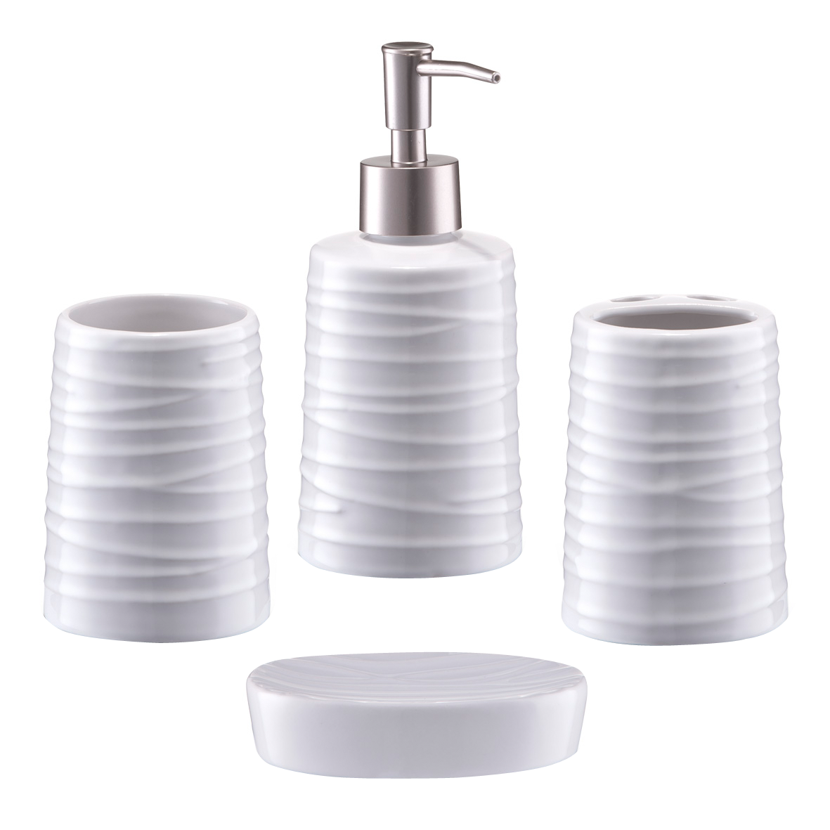 Bad-Access. Relief weiss 4tlg.