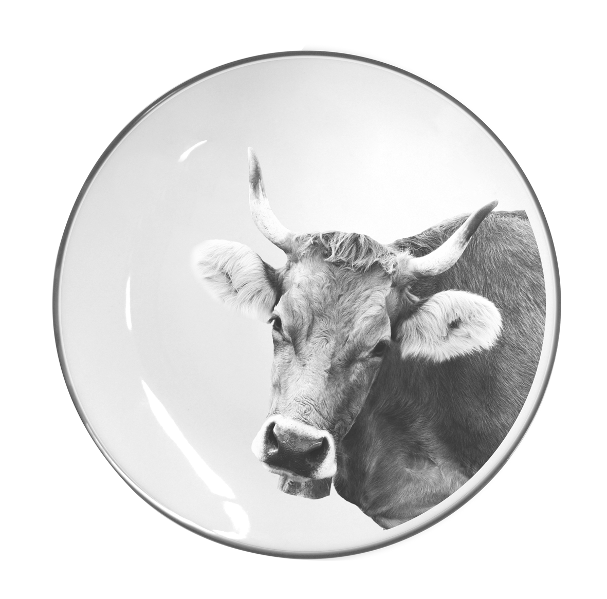 Teller flach Kuh weiss ø21cm