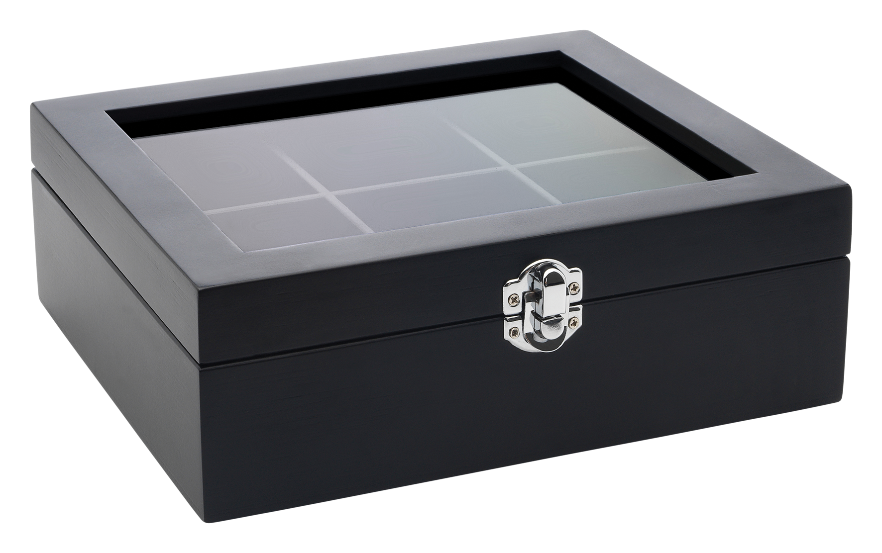 Teebox schwarz 6 Fächer