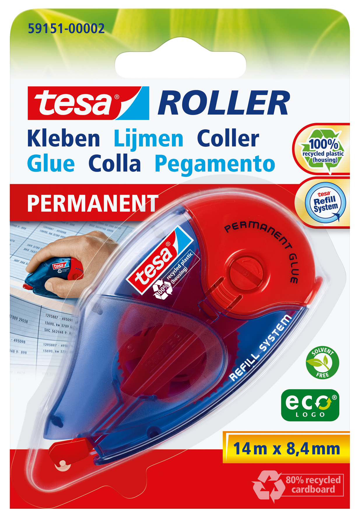 Klebroller 14:8.4 permanent