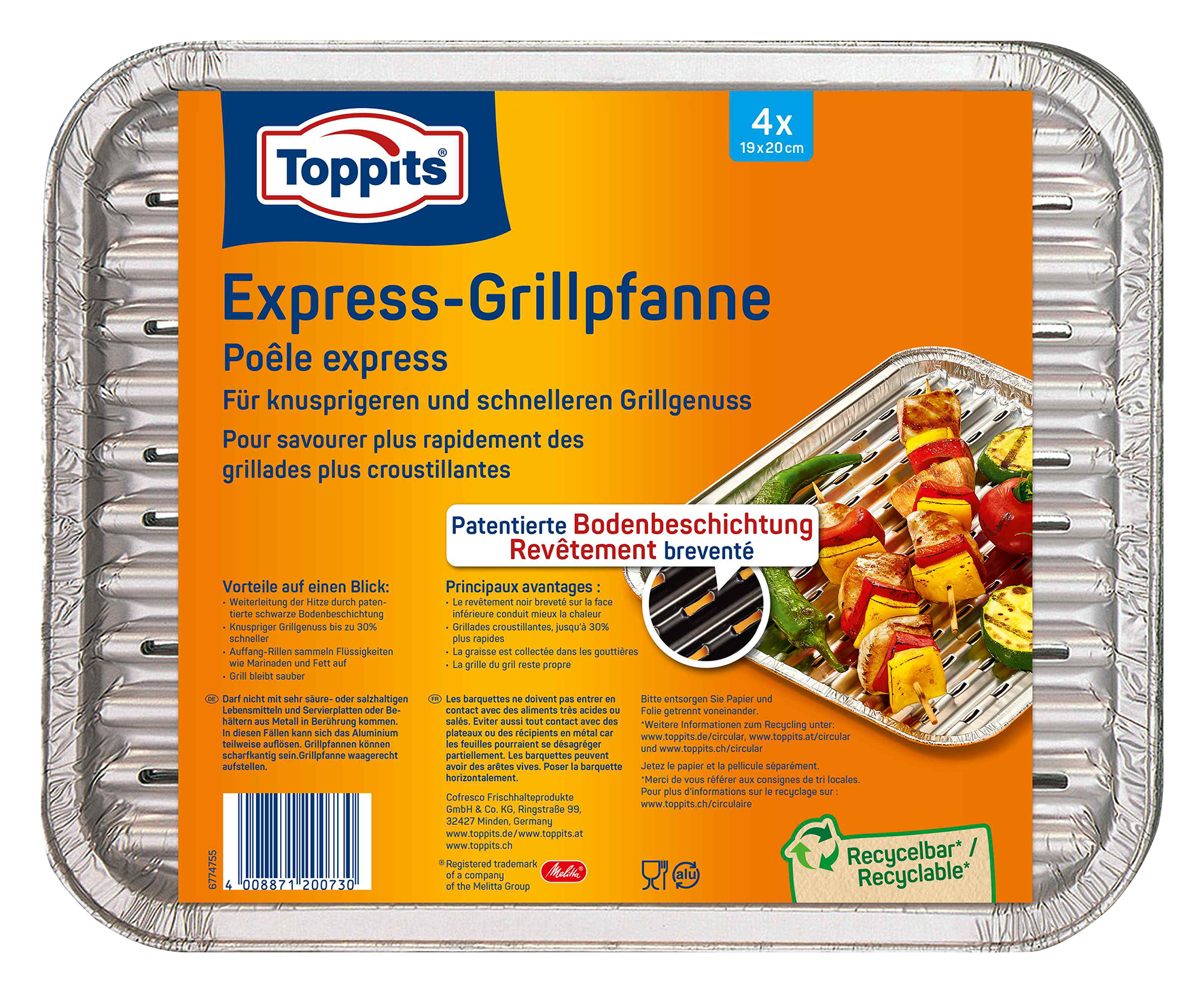 Grillpfanne Express Alu 4Stück