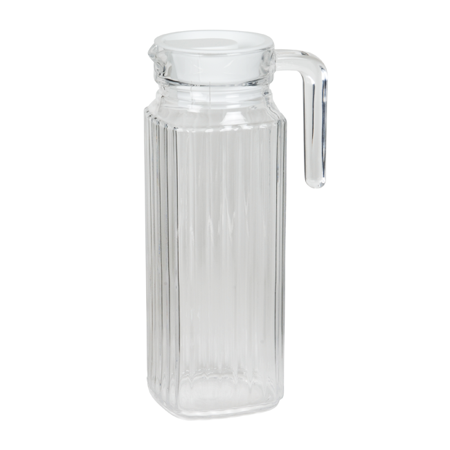 Glaskrug m.Deckel Quadro 1l