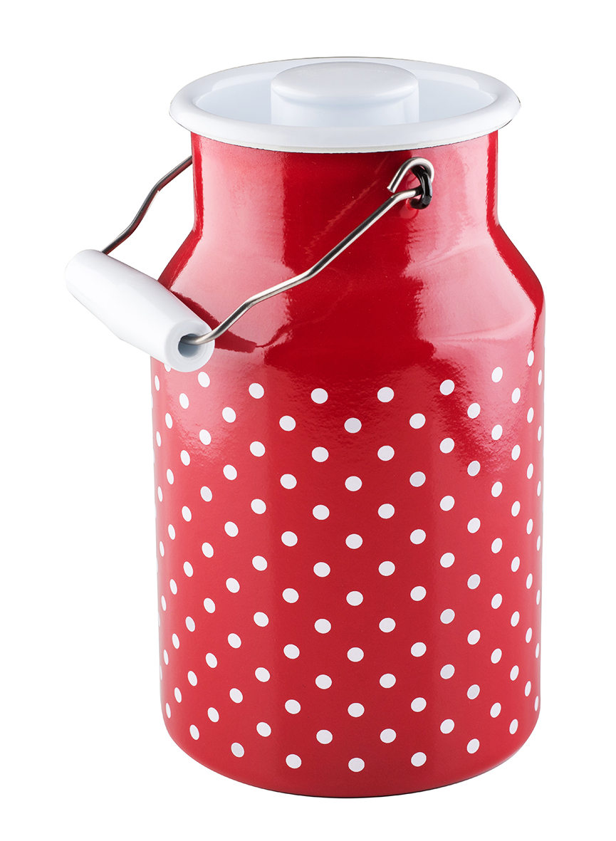 Milchkanne m. D. Pünkt. rot 2l