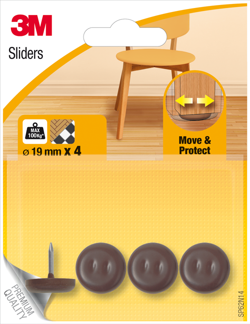 Möbelg.Nagel Sli.ø19 4Stk. br.