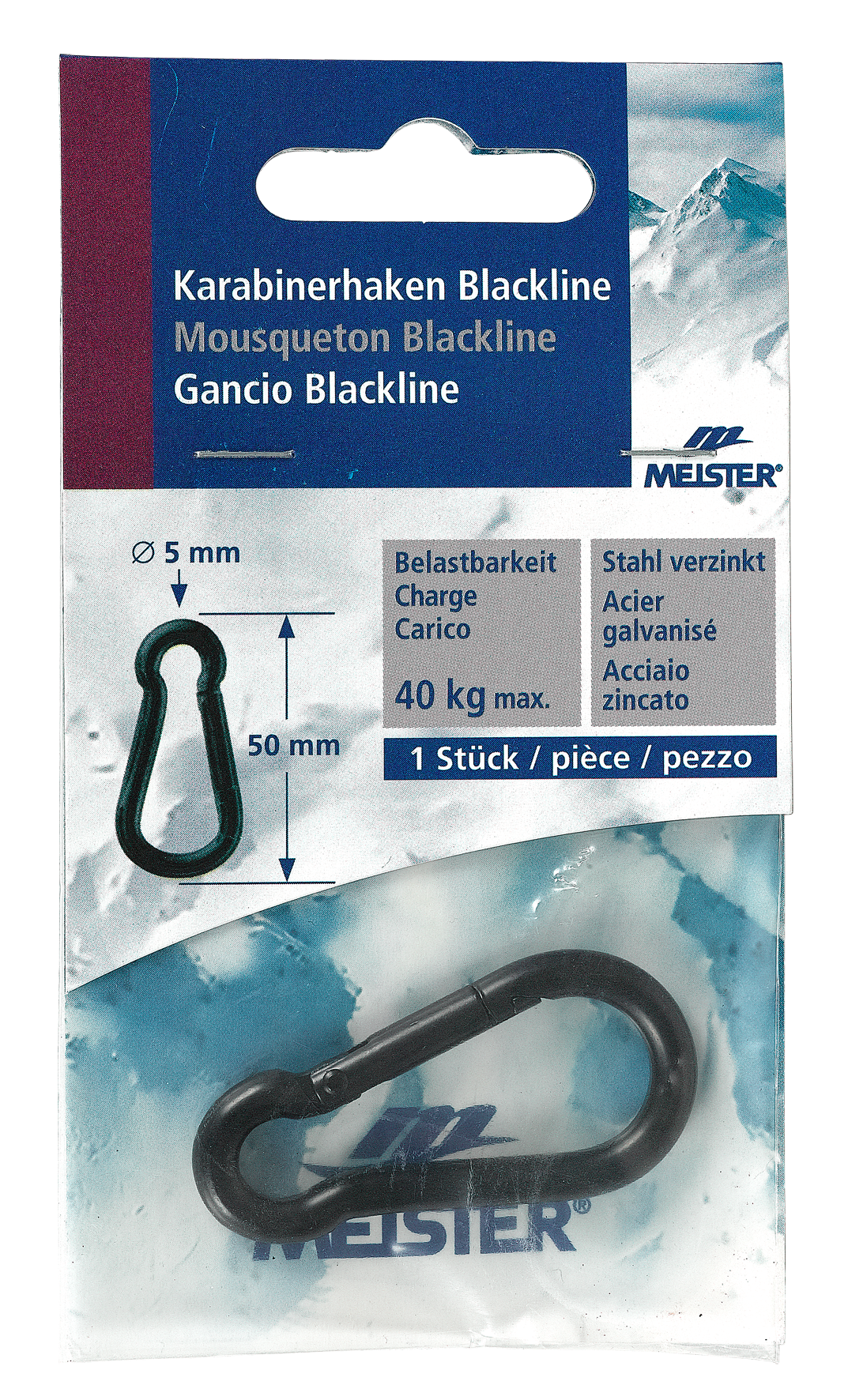 Karabinerhak Blackline 5x50