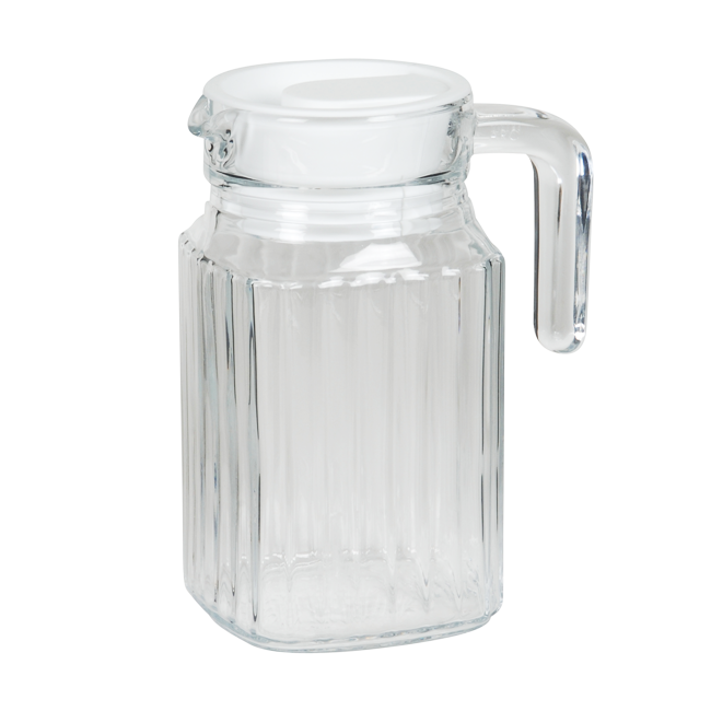 Glaskrug m.Deckel Quadro 0.5l