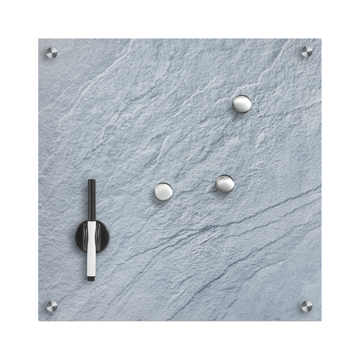 Memobord Glas Schiefer 40x40cm