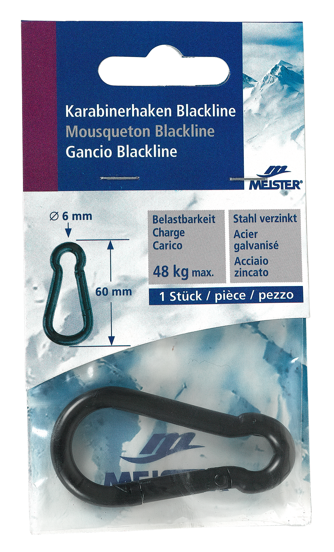 Karabinerhak Blackline 6x60