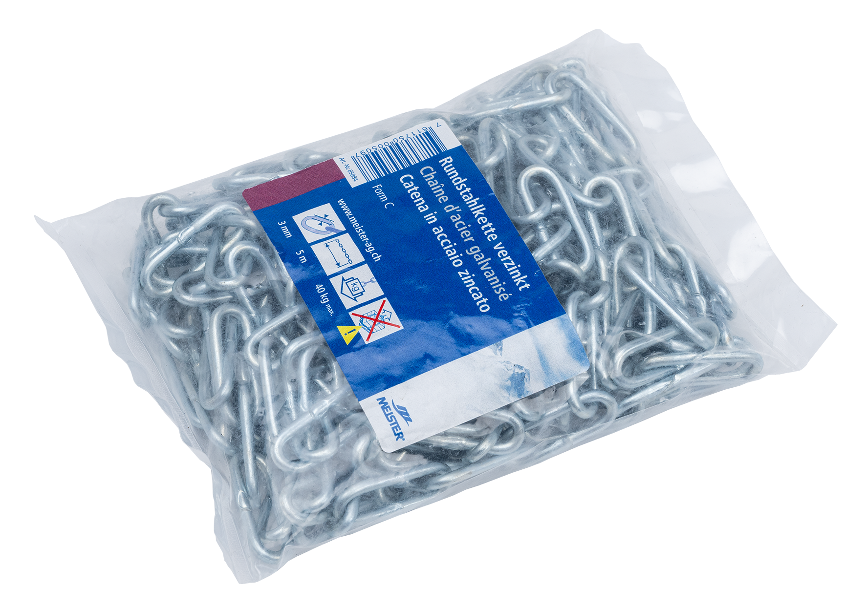 Rundstahlkette C ø3mm 26x5.5mm