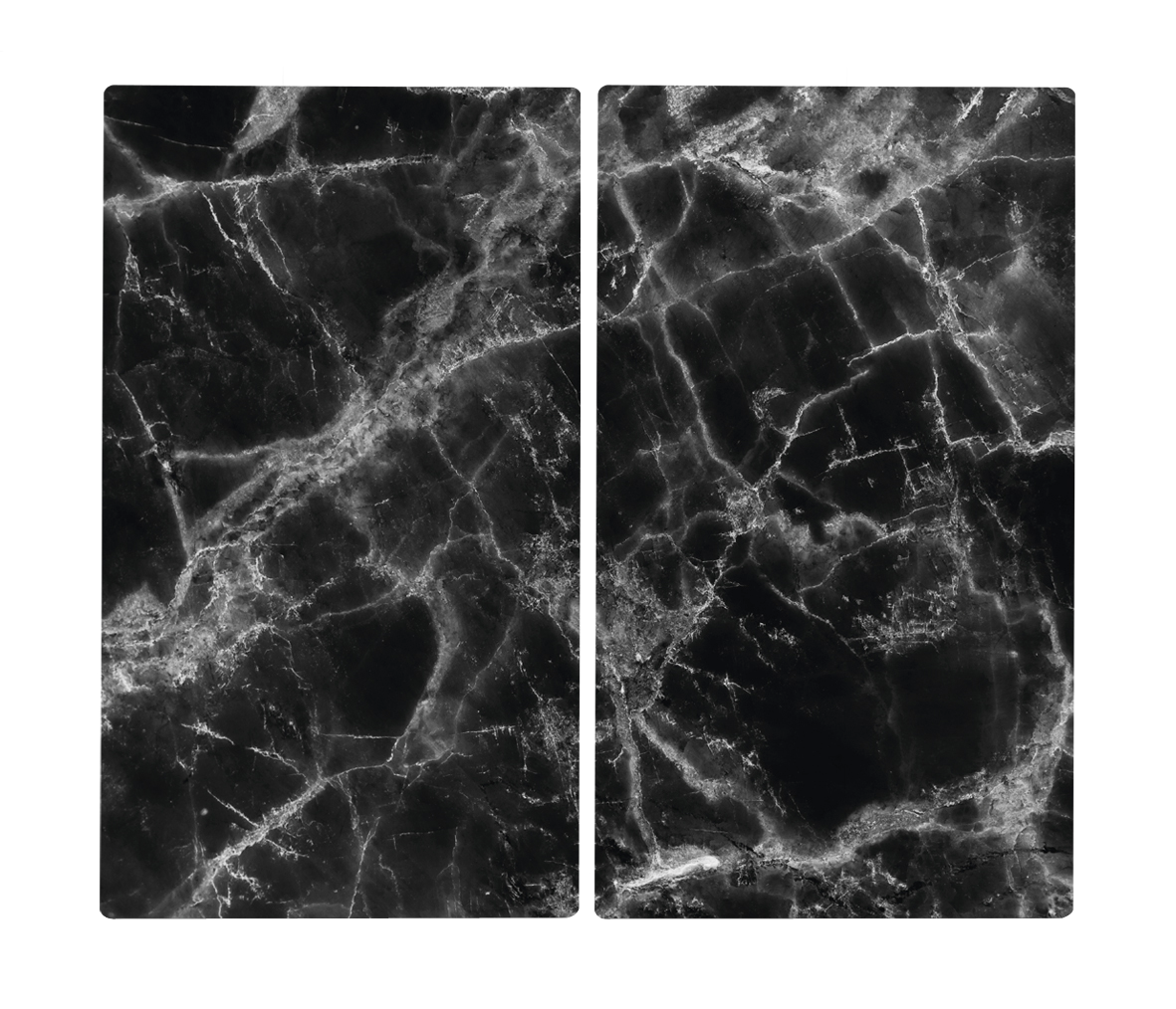 Herdabdeckpl. Marmor 2St.schw.