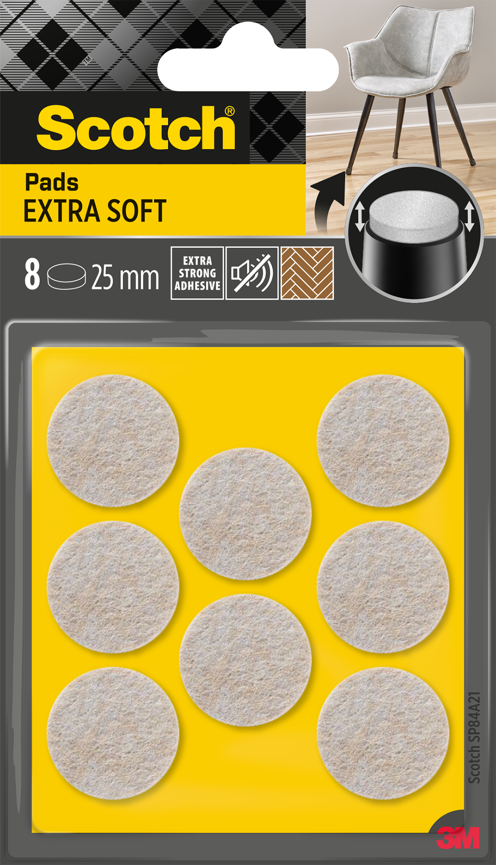 Filzgleiter Pads ø25mm 8St.be.