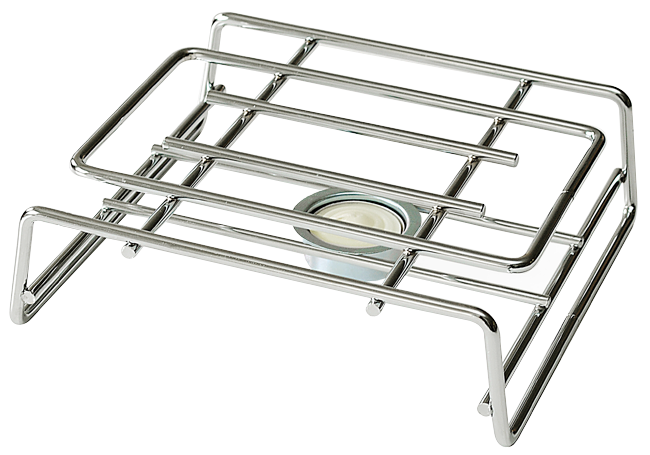 Plattenwärmer verchromt 1Kerze