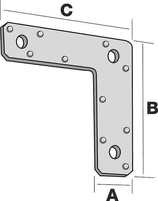 Winkel L-Form 38x150