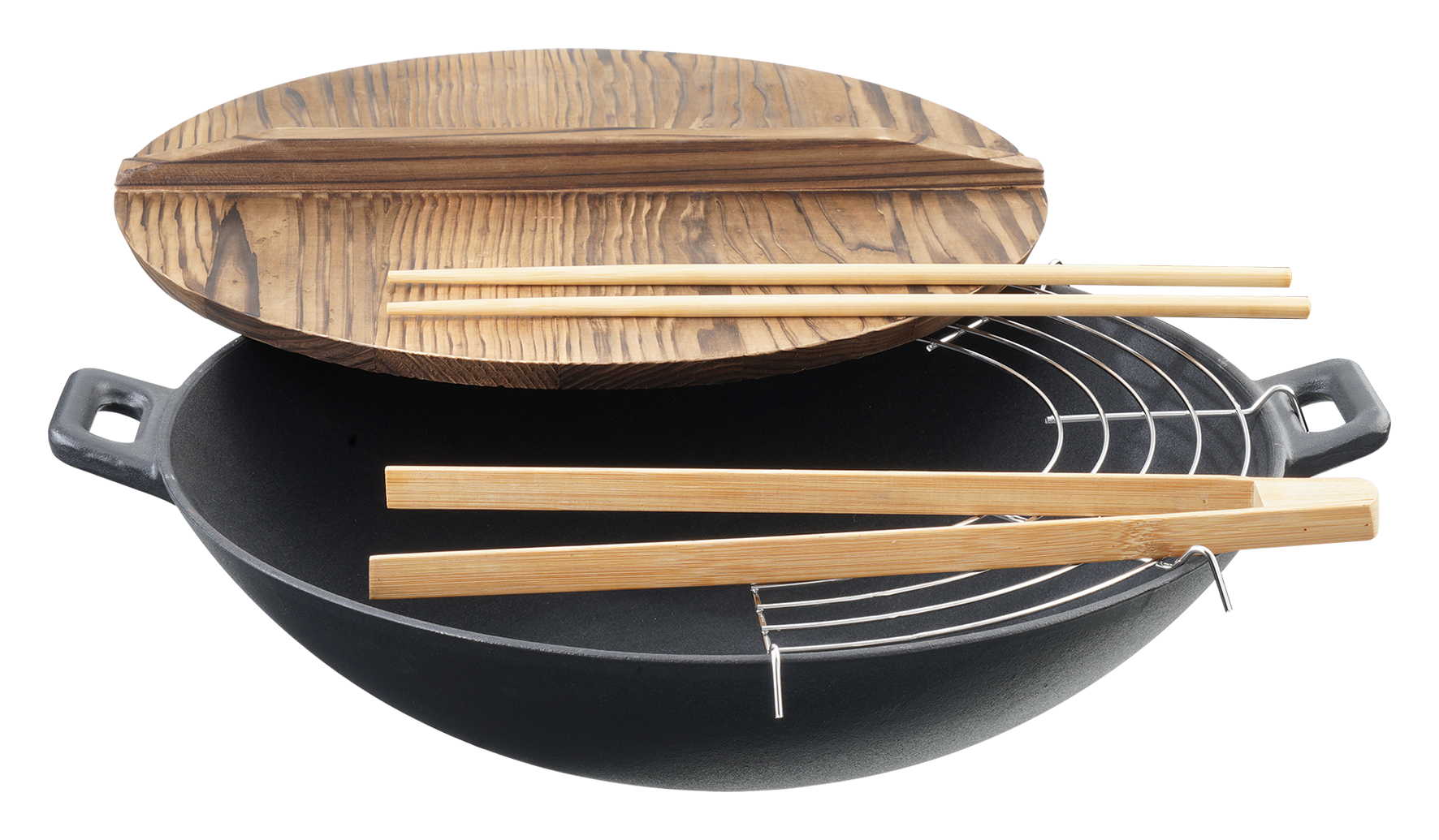 Wok mit Holzdeckel ø35cm