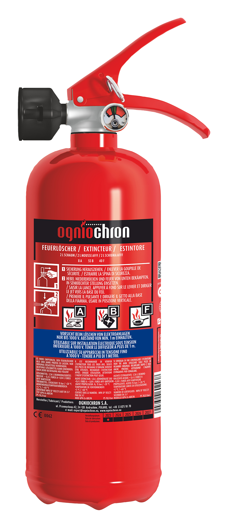 Schaum-Feuerlöscher 2l