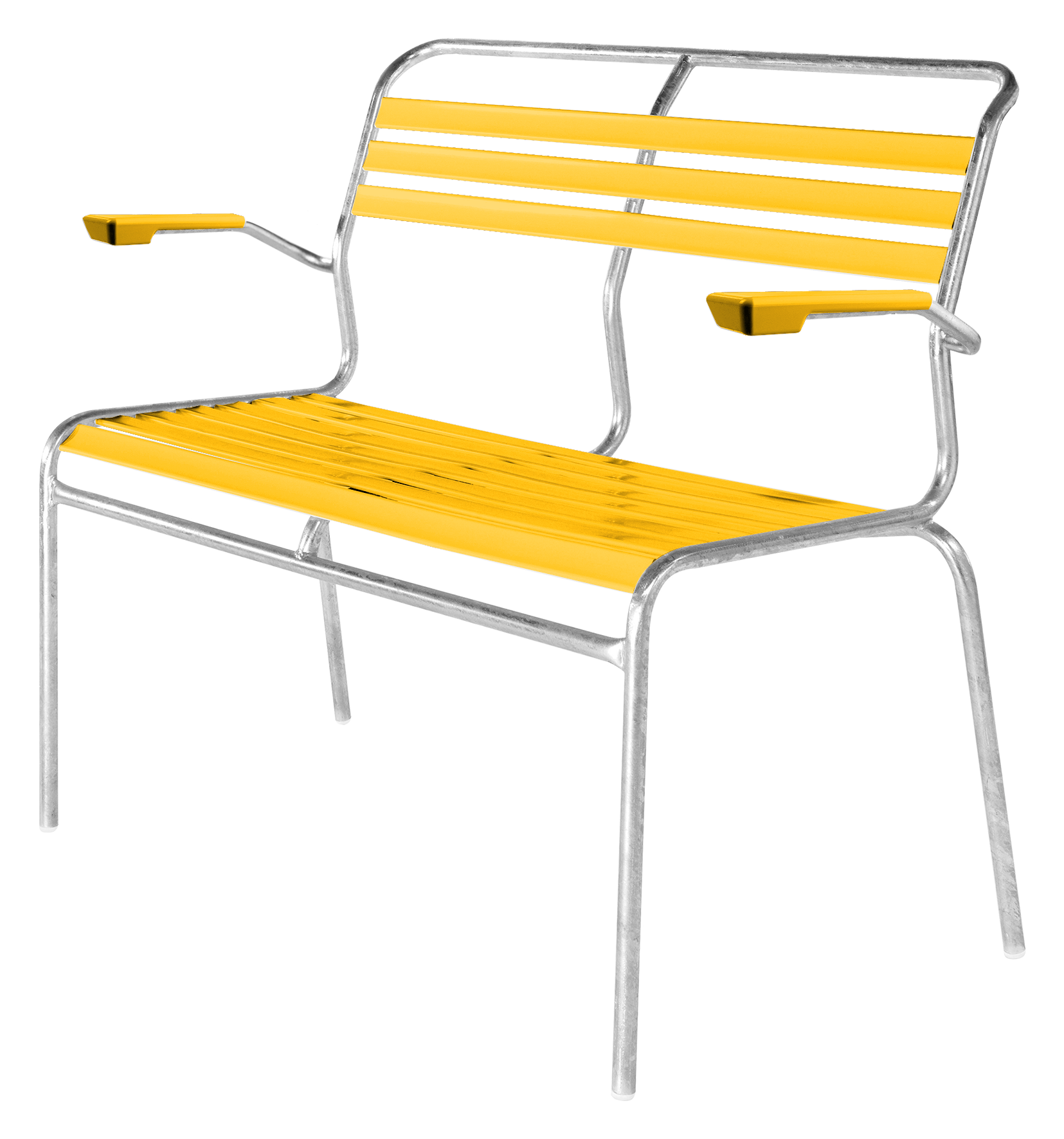 Bank Lätli m.Arml. 2er gelb