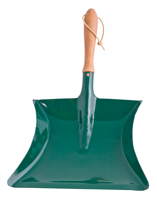Kehrschaufel grün m.Holzgriff