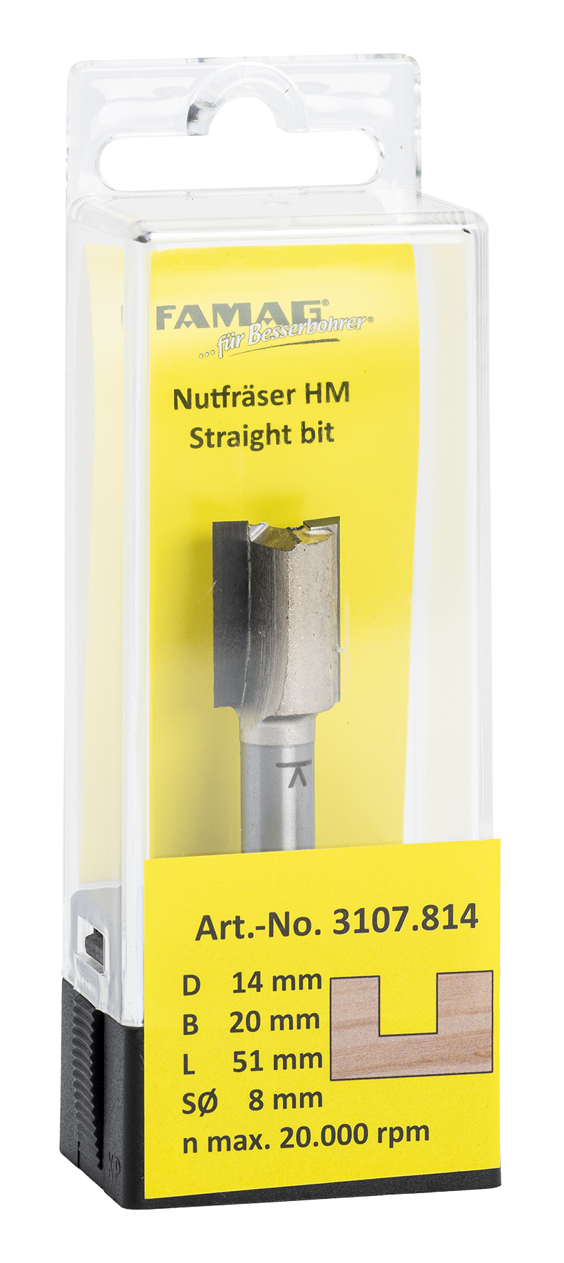 Nutfräser ø14 L20 S8