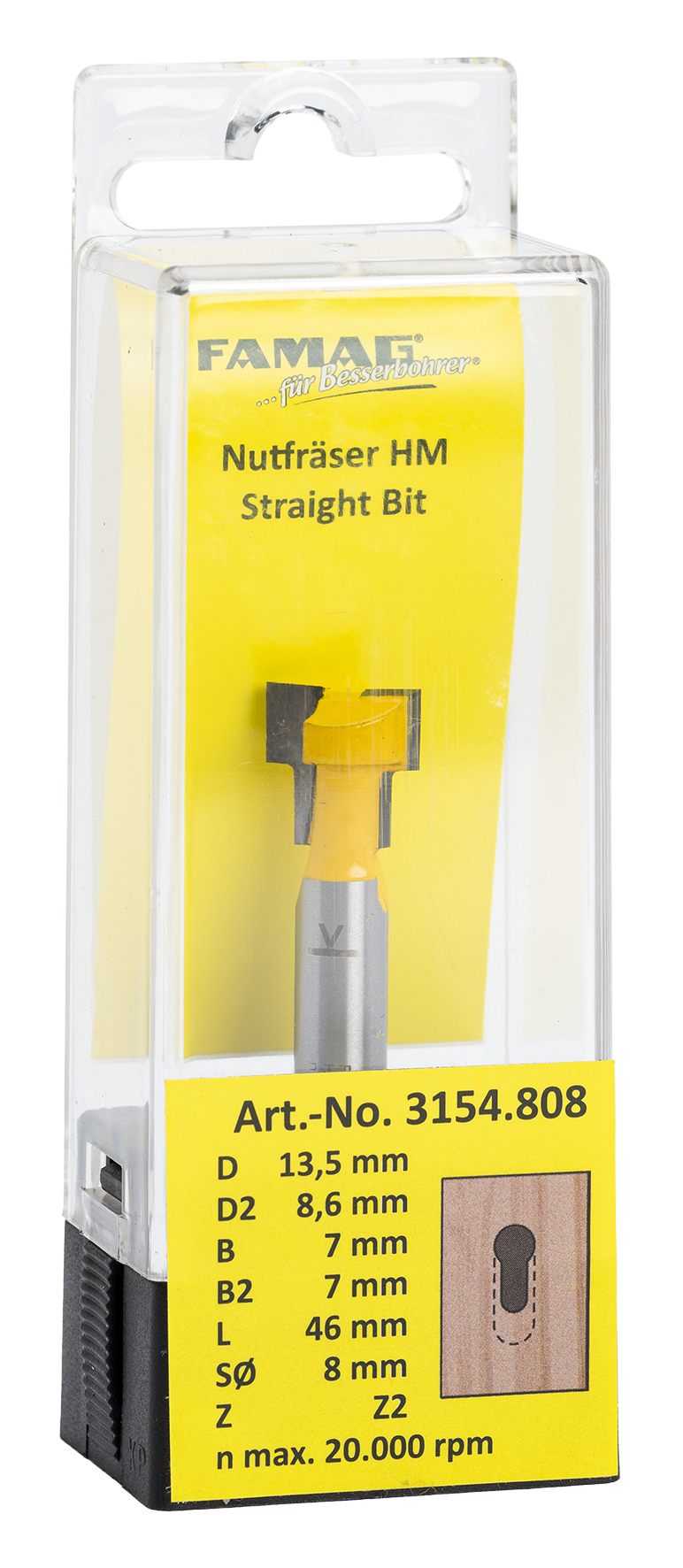 T-Nutfräser ø13.5 L8.6 S8