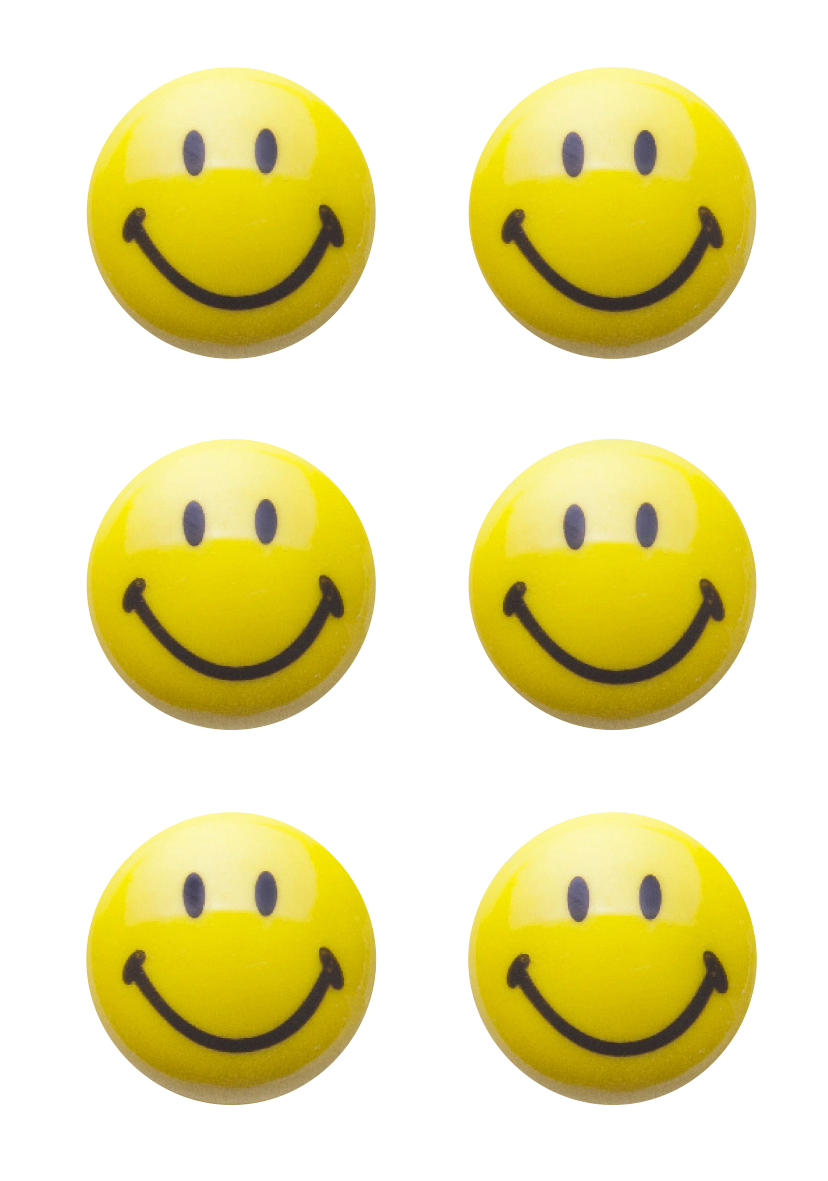 Magnet-Set 6St. Smiley ø3cm