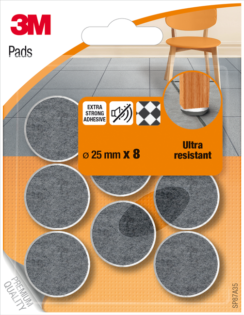 Filzgle.Pads U.Res.ø25 8St. gr