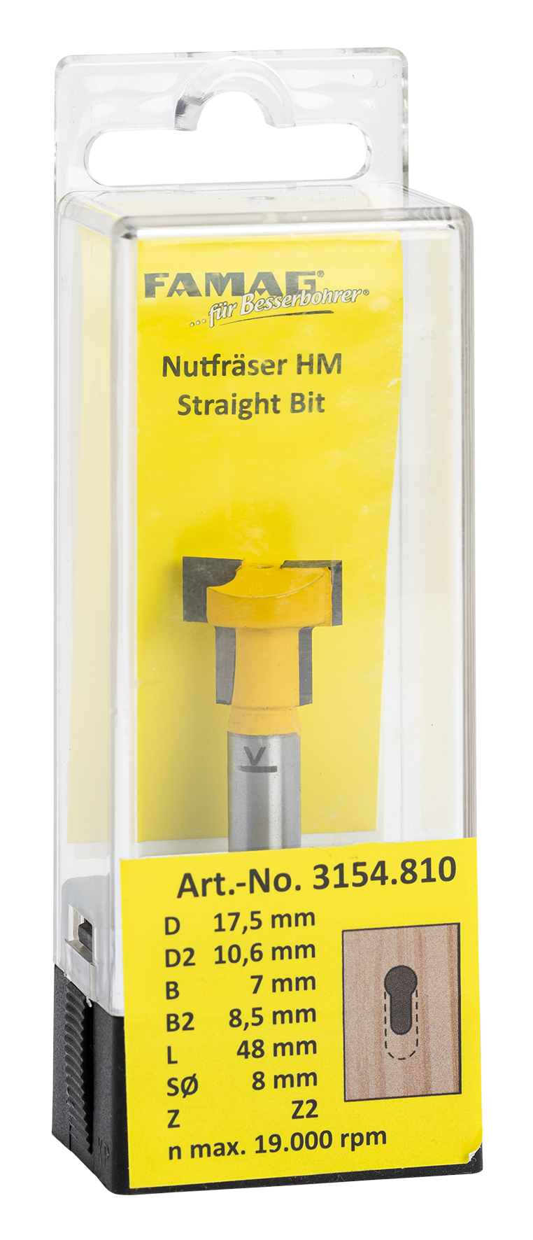 T-Nutfräser ø17.5 L10.6 S8