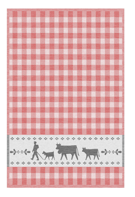 Küchentuch Alpaufzug rot 70x50