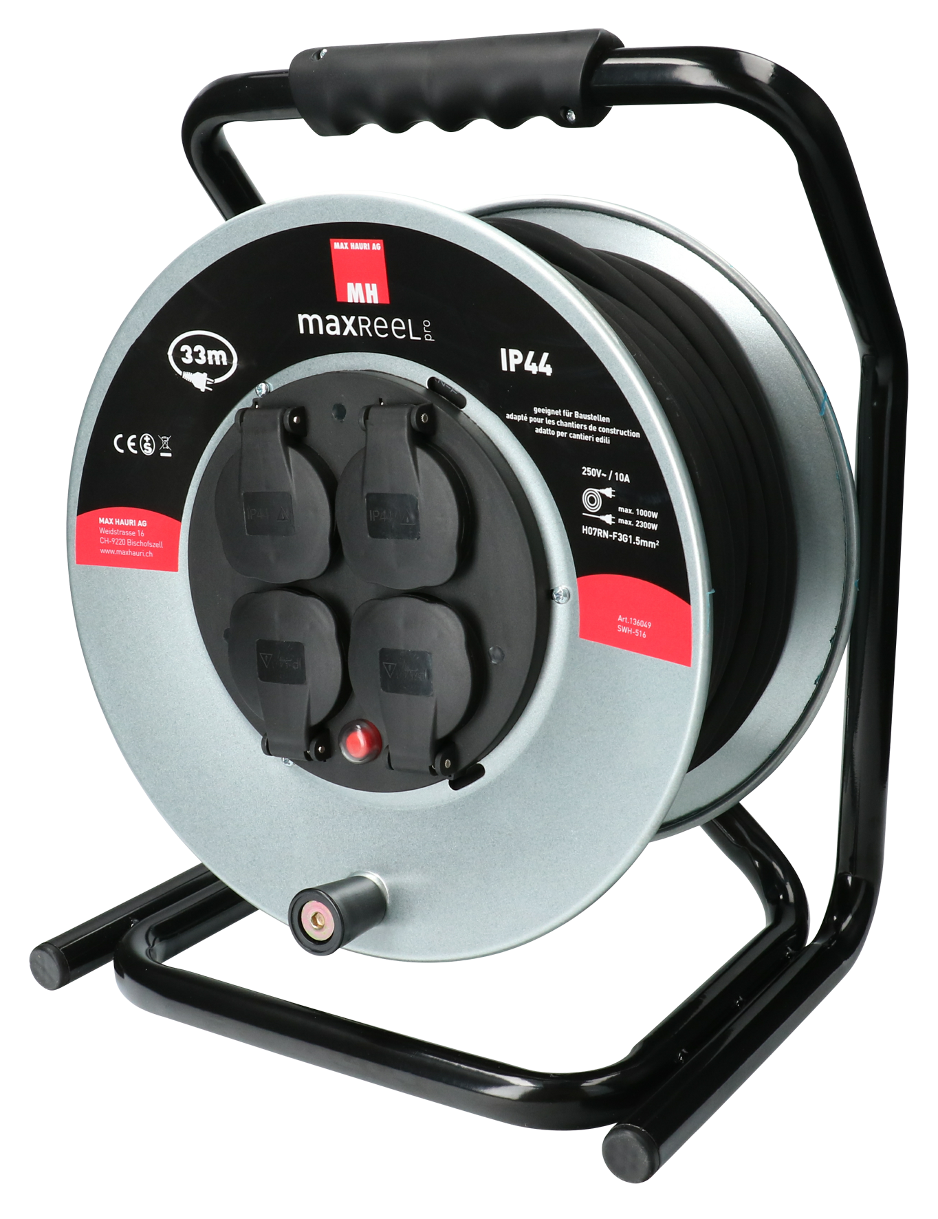 Kabelrolle 4xT13 33 m IP44