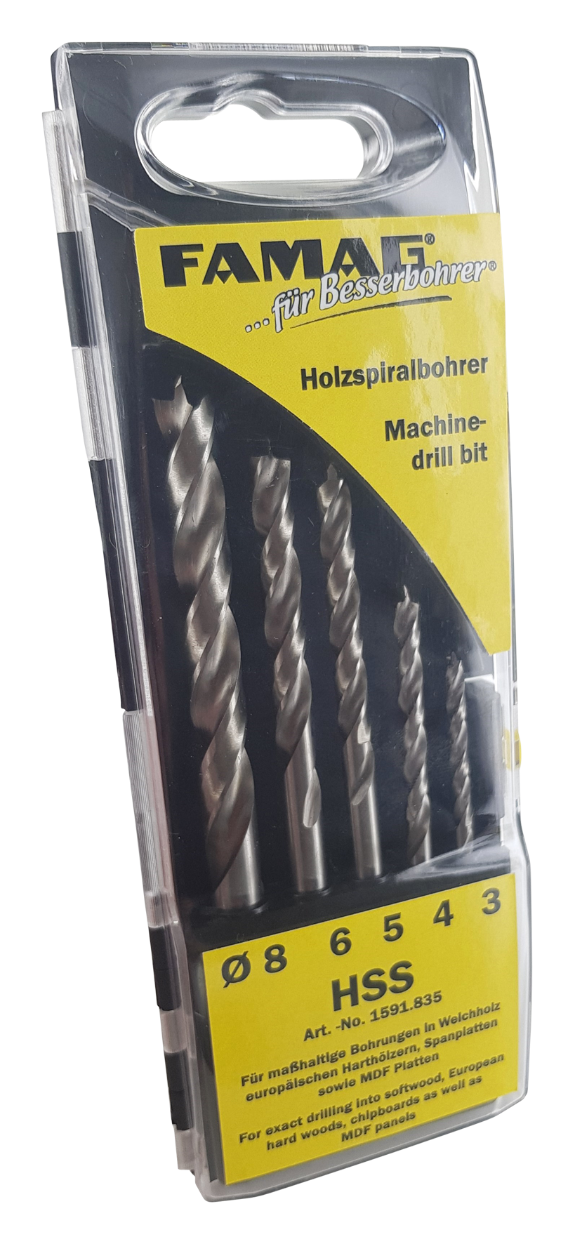 Holzspiralbohrersatz HSS 5tlg.