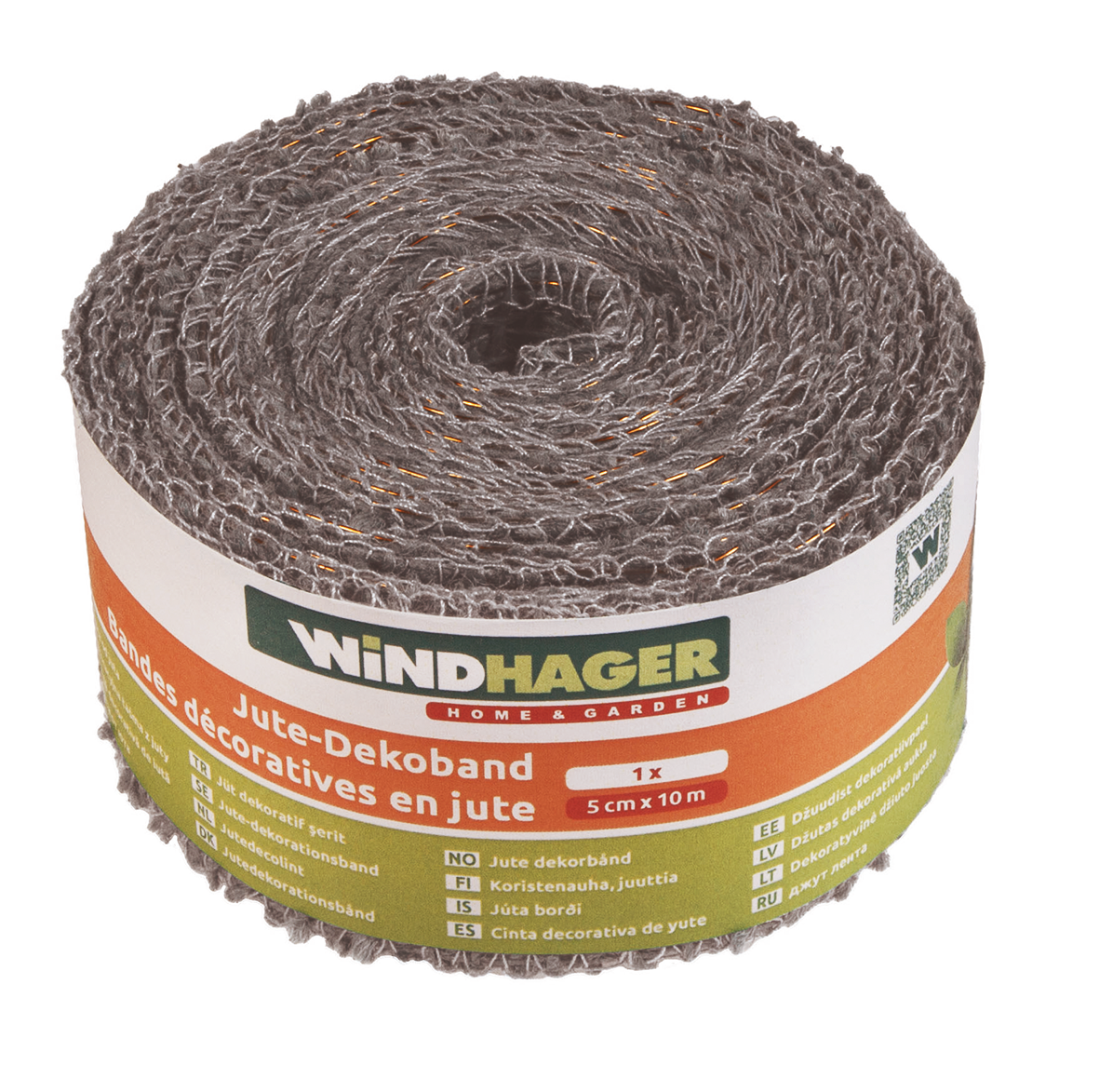 Jute-Dekoband 10m grau