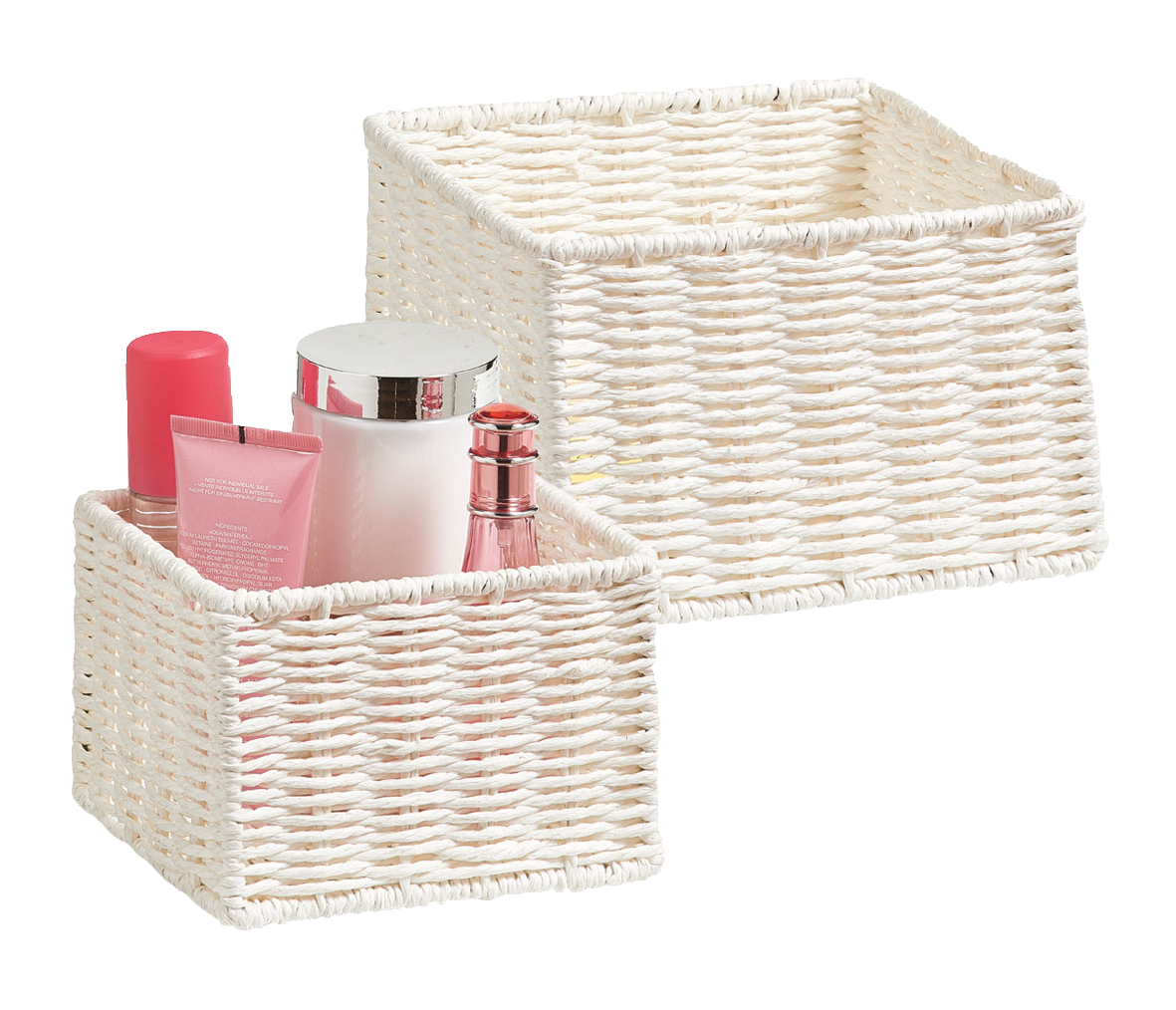 Korb-Set 2St.weiss 16cm u.20cm