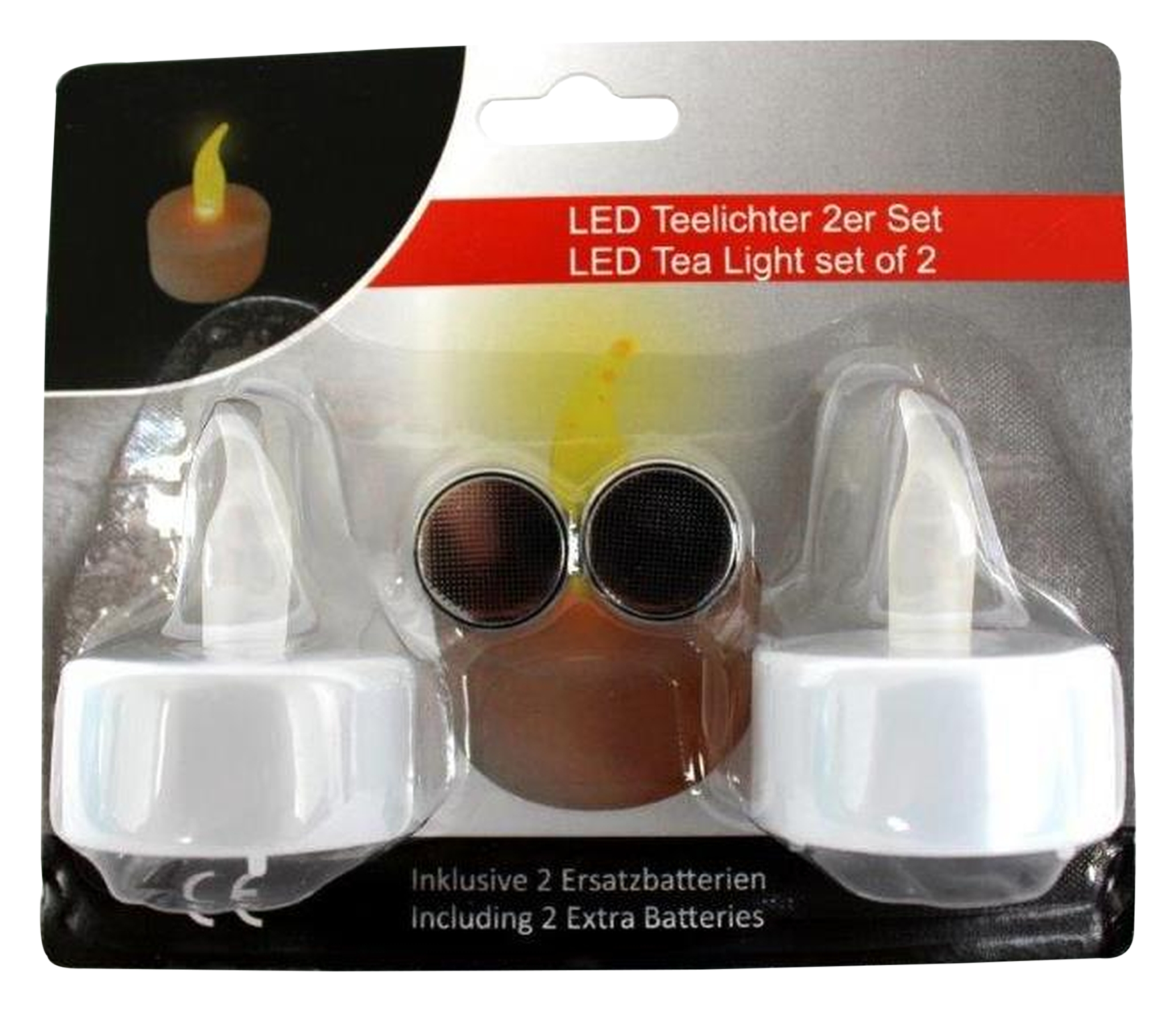 Teelicht LED m. Batterie 2St