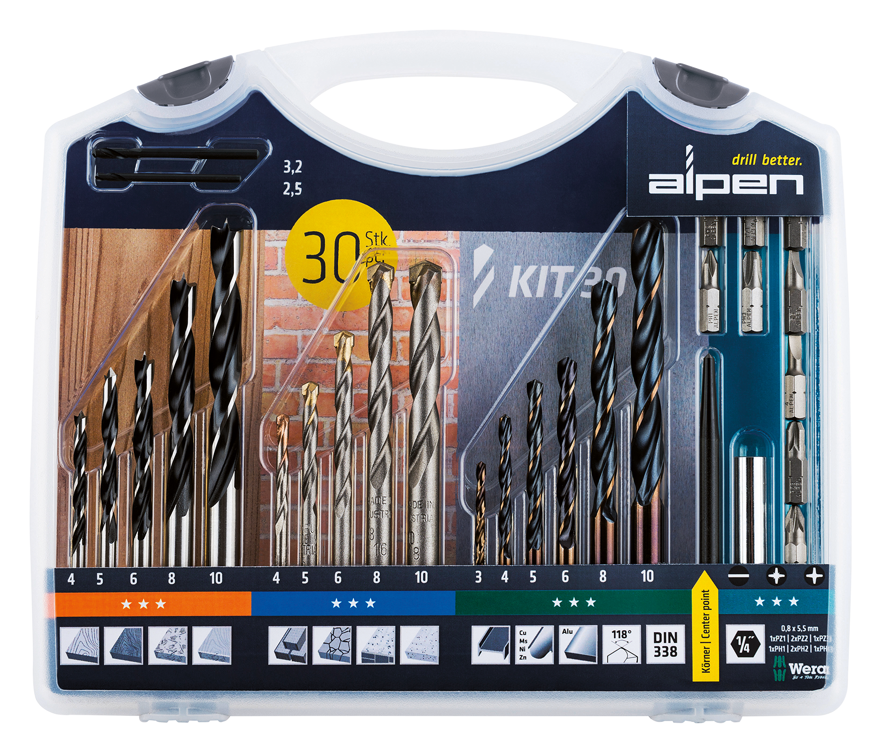 Spiralbohrersatz Combi 30-tlg