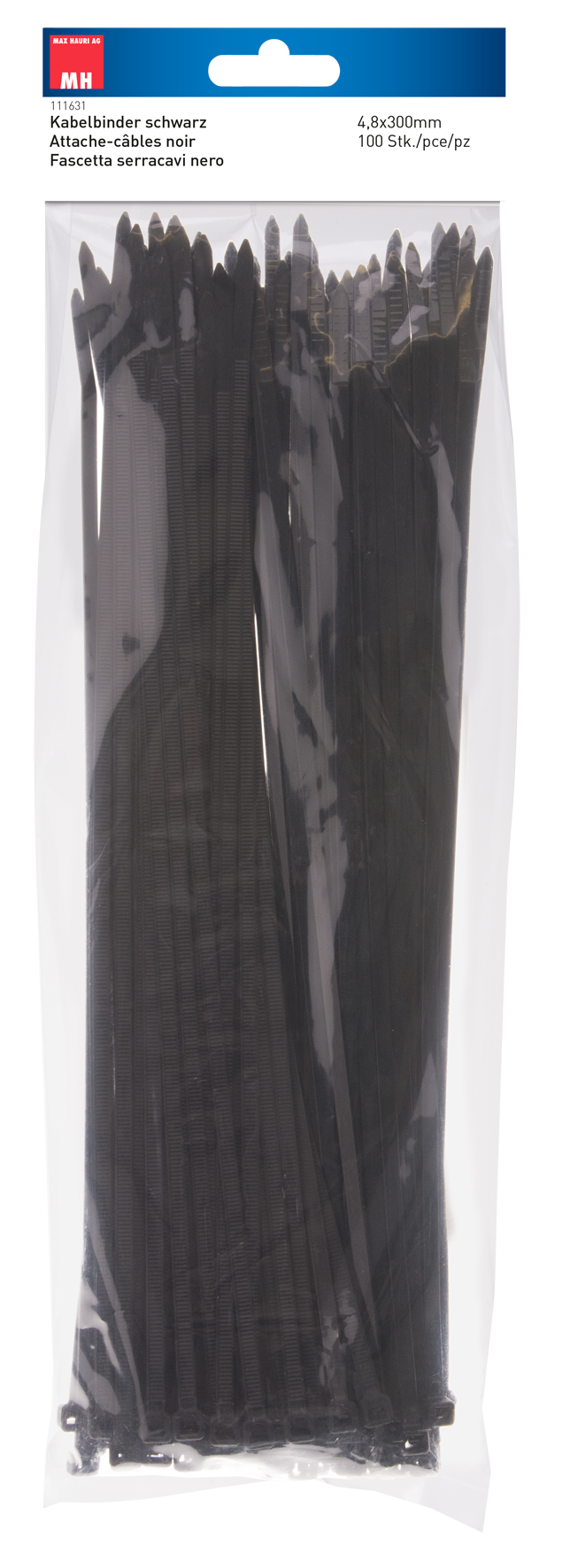 Kabelbinder 4.5x300 mm sw