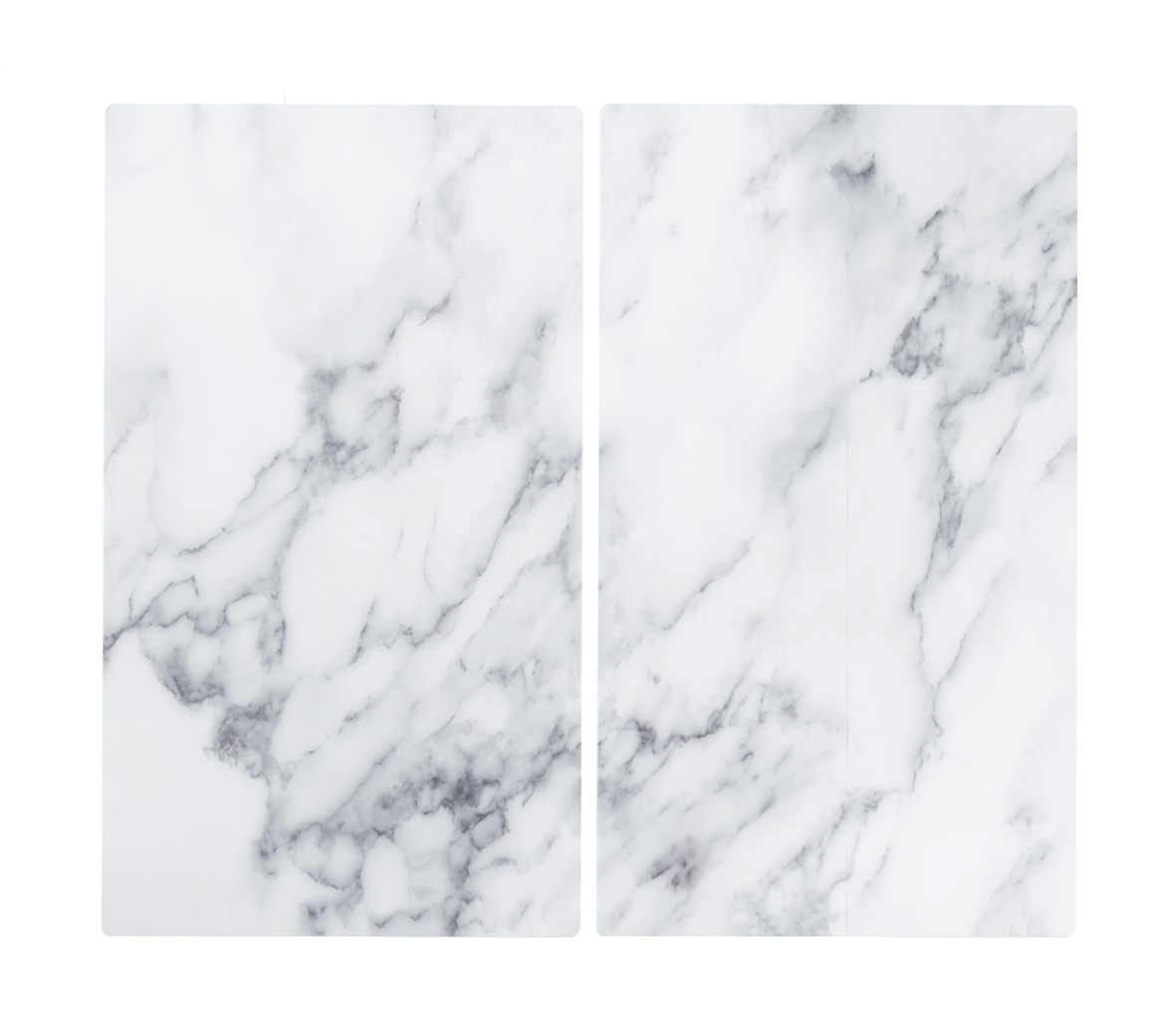 Herdabdeckpl. Marmor 2St.weiss