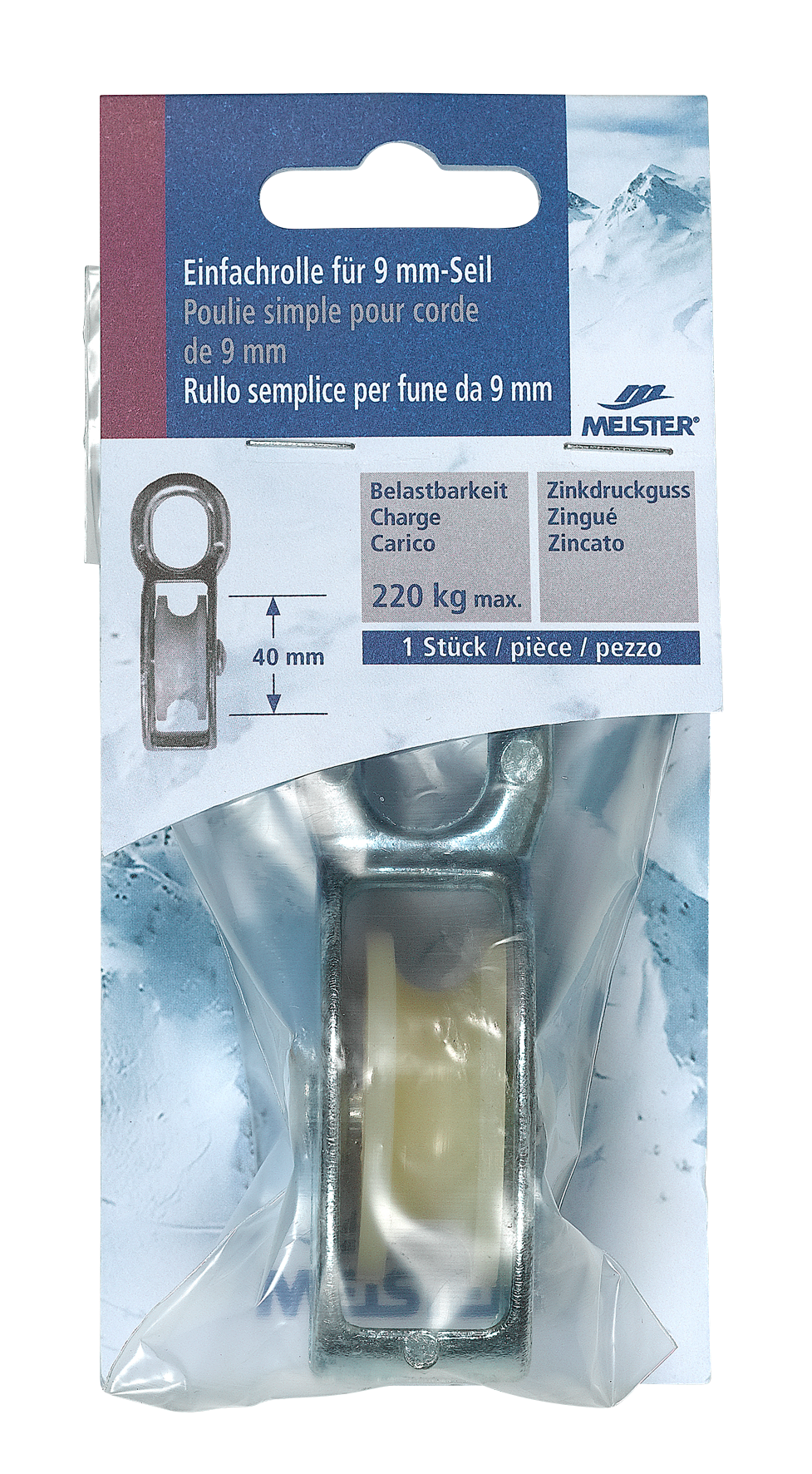 Einfachrolle ø40mm für 9mm