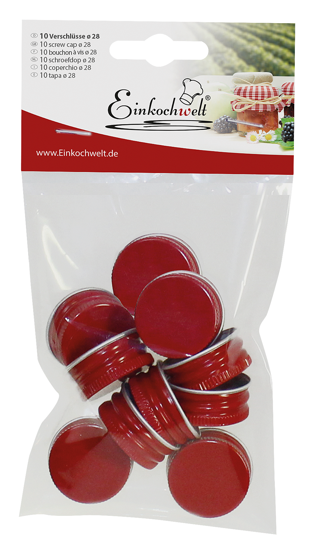 Schraubverschluss rot 10Stück