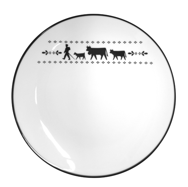 Teller fl. Alpaufzug weiss ø21