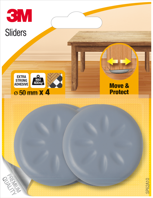 Möbelg. Sliders ø50mm 4St.grau