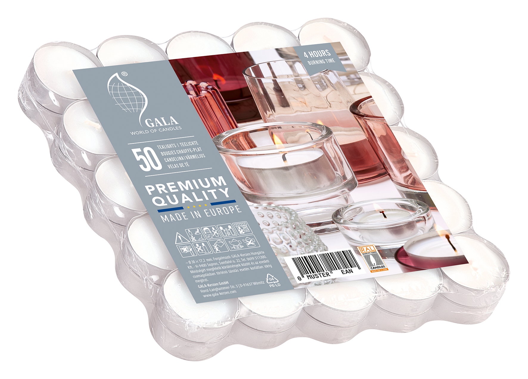 Teelichter ø 4 cm 50 Stk. 4 h