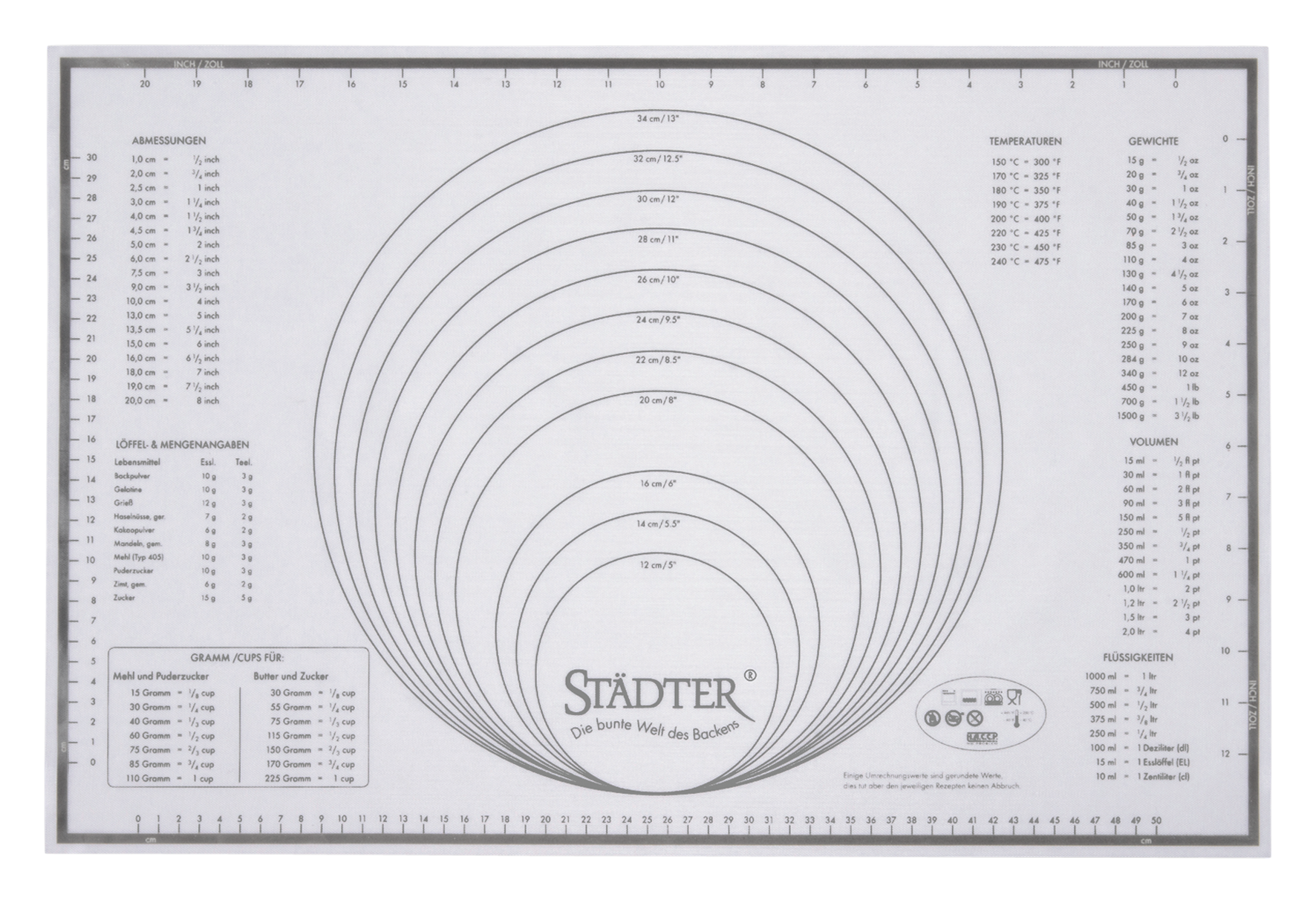 Silikonunterlage 60x40cm weiss