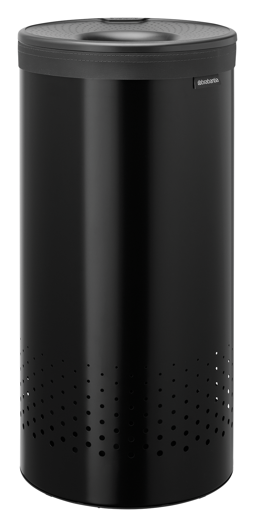 Wäschebox m.Deckel black 35l