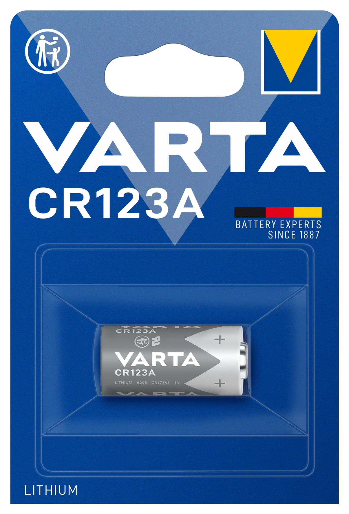 Cylindrical CR123A 1430mAh 1St